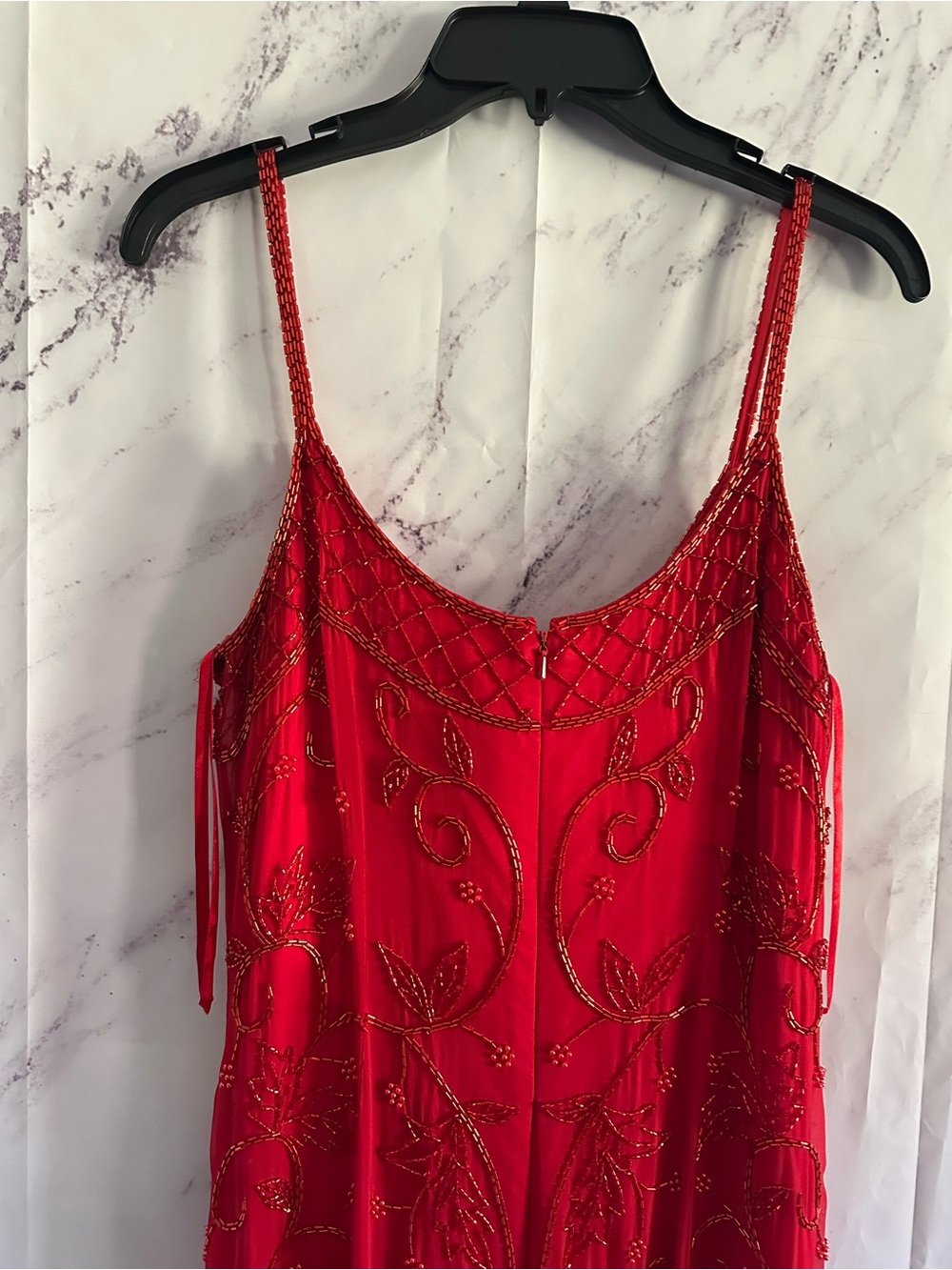 VINTAGE 1999 ALYCE DESIGNS BEADED FORMAL DRESS RED WOMENS MEDIUM GREAT CONDITION - Picture 15 of 16